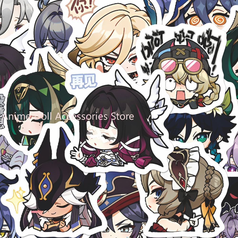 Laptop Original Accessories - 64PCS Adesivos de Anime Genshin Impact