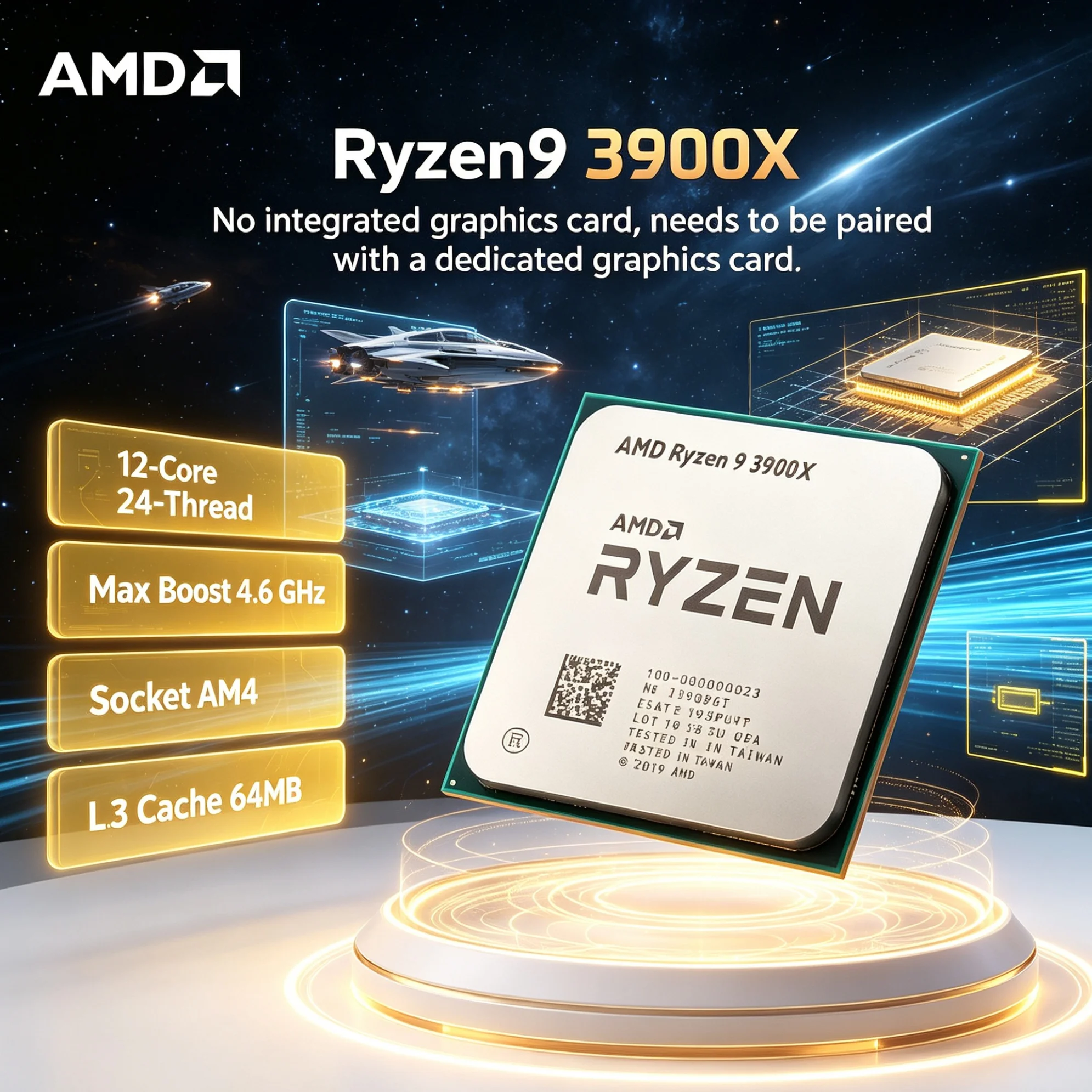 Processador AMD Ryzen 9 3900X, - Amd Cpu Ryzen 9 avaliação e preço