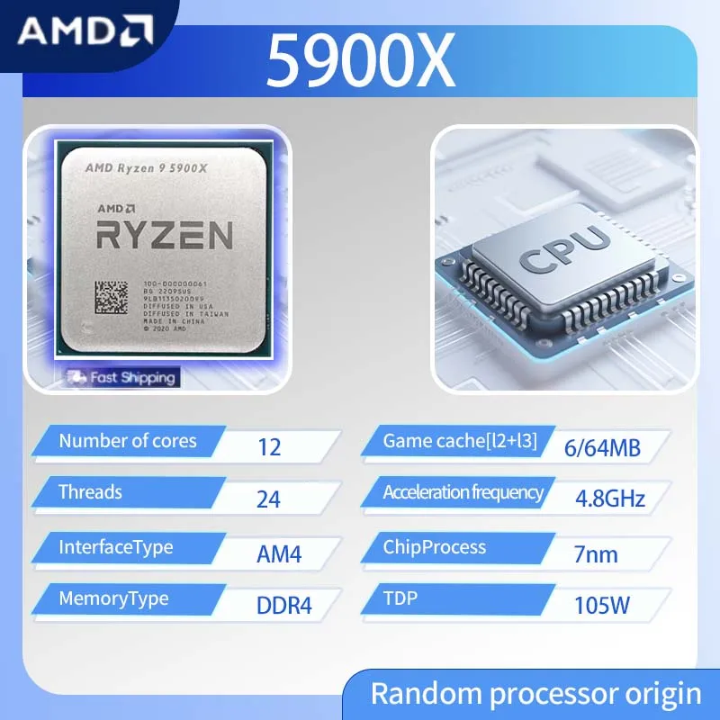Processador AMD Ryzen 9 5900X  - Amd Cpu Ryzen 9 avaliação e preço