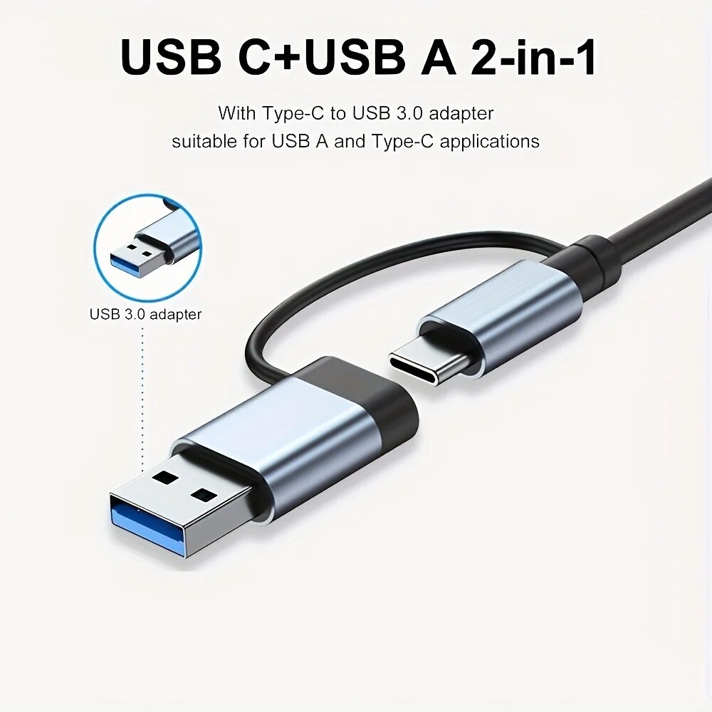 Hub USB3.0 2 em 1 com 7 Portas - Laptop Accessories Macbook avaliação e preço