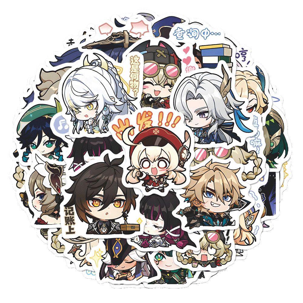 64PCS Adesivos de Anime Genshi - Laptop Original Accessories avaliação e preço